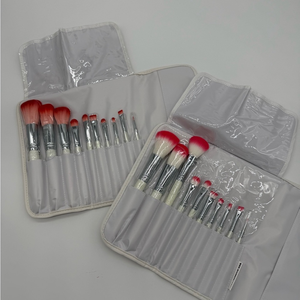 Professional Makeup Brush Set with Pink Tips